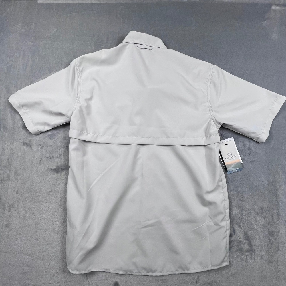 Realtree Fishing Shirt Mens Small Gray Short Sleeve UPF 50+ Ripstop Button Down - Picture 10 of 11